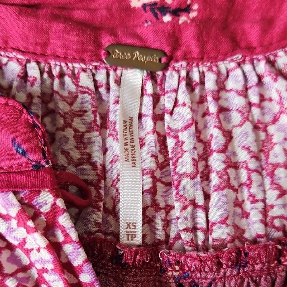 Free People Paloma Boho Blouse shirt womens XS retro colorful oversized hippie - Picture 5 of 7